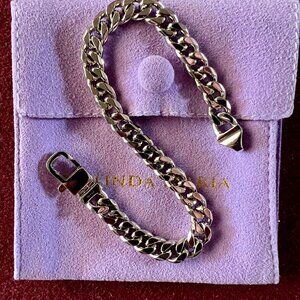 Stunning Melinda Maria Julian Cuban Chain Bracelet 6.8mm SILVER -- NEVER WORN